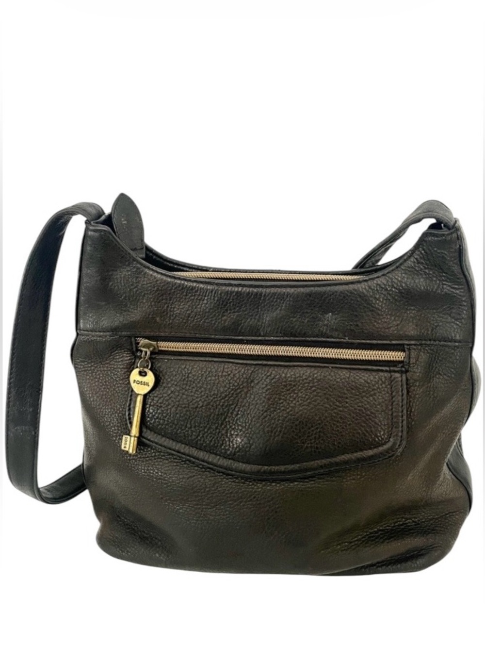 Fossil Shoulder Handbag Pebbled Leather Size Medium